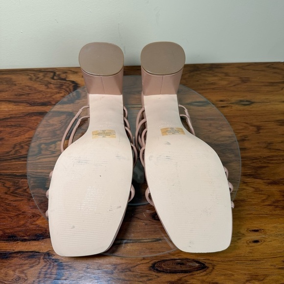 NINE WEST Strappy Open Toe Heel Sandals Platform Block Heels Size 12 - Picture 12 of 13